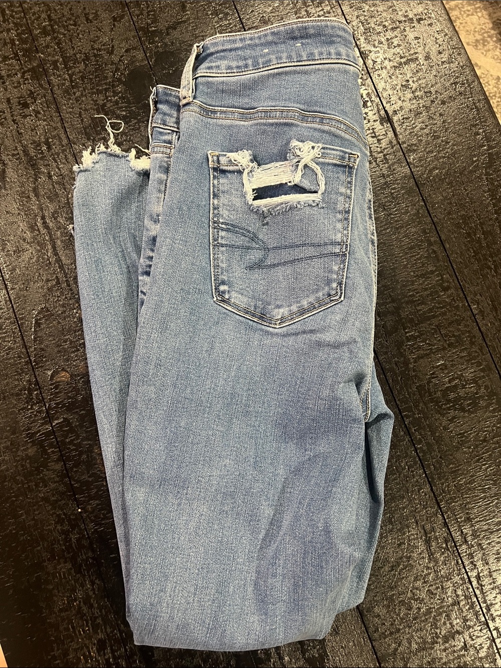Light Blue Distressed Women’s Jeans - Picture 3 of 3